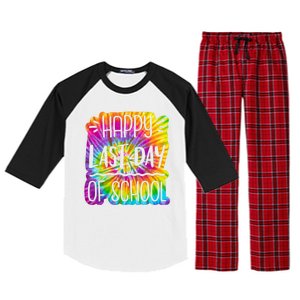 Happy Last Day Of School Rainbow Dye Raglan Sleeve Pajama Set