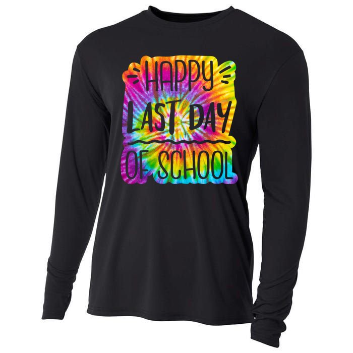 Happy Last Day Of School Rainbow Dye Cooling Performance Long Sleeve Crew