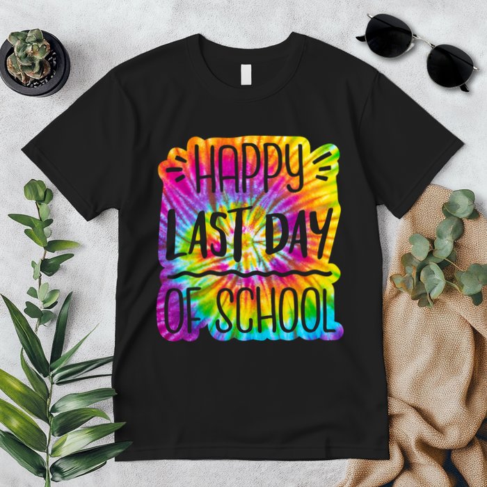 Happy Last Day Of School Rainbow Dye Premium T-Shirt