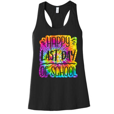 Happy Last Day Of School Rainbow Dye Women's Racerback Tank