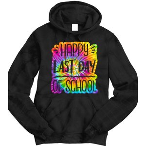 Happy Last Day Of School Rainbow Dye Tie Dye Hoodie