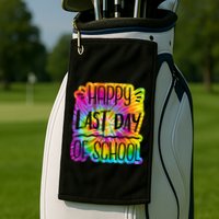 Happy Last Day Of School Rainbow Dye Golf Towel