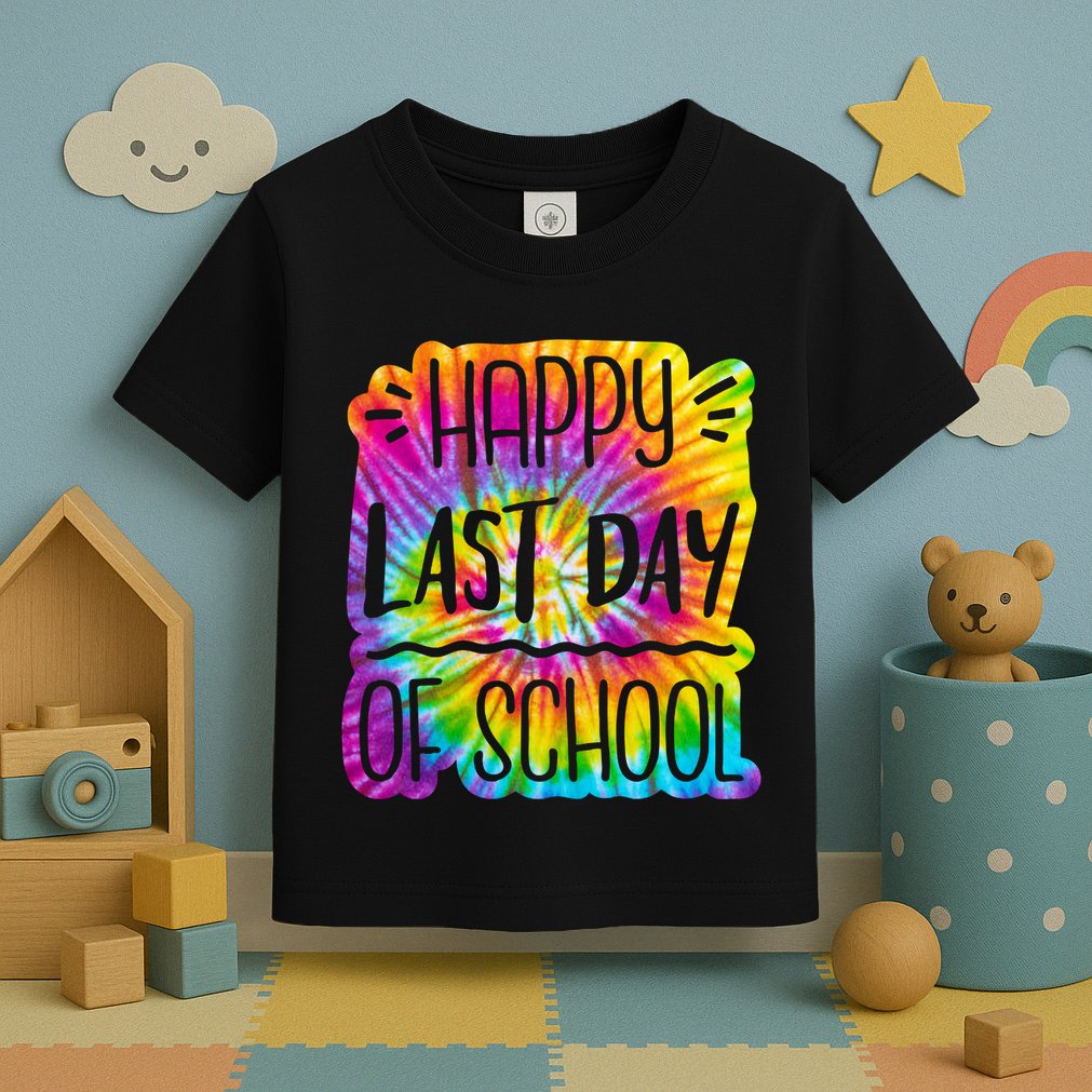 Happy Last Day Of School Rainbow Dye Toddler T-Shirt
