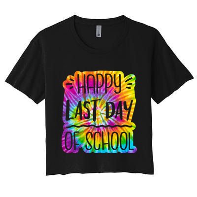 Happy Last Day Of School Rainbow Dye Crop Top