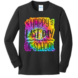 Happy Last Day Of School Rainbow Dye Kids Long Sleeve Shirt