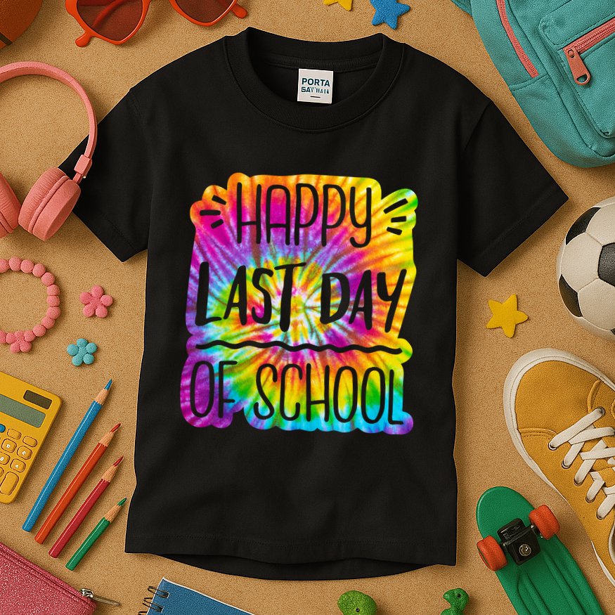 Happy Last Day Of School Rainbow Dye Kids T-Shirt