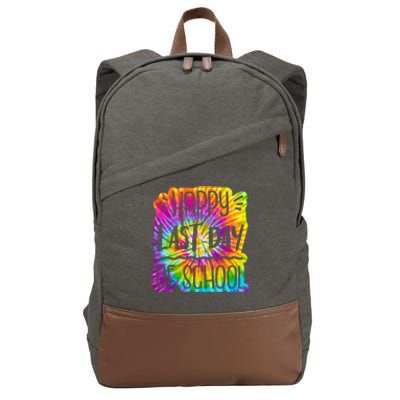 Happy Last Day Of School Rainbow Dye Cotton Canvas Backpack