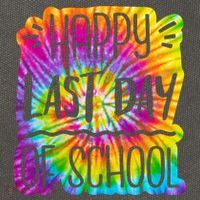 Happy Last Day Of School Rainbow Dye Cotton Canvas Backpack