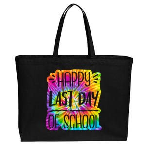 Happy Last Day Of School Rainbow Dye Cotton Canvas Jumbo Tote