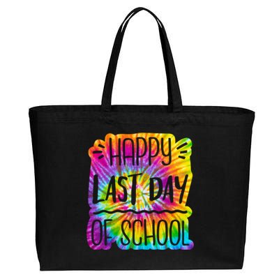 Happy Last Day Of School Rainbow Dye Cotton Canvas Jumbo Tote