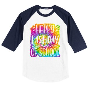 Happy Last Day Of School Rainbow Dye Baseball Sleeve Shirt