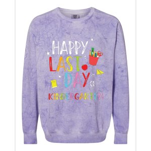 Happy Last Day Of Kindergarten Hello Summer Graduation Gift Colorblast Crewneck Sweatshirt