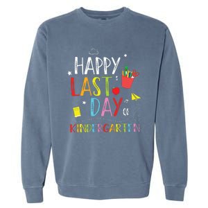 Happy Last Day Of Kindergarten Hello Summer Graduation Gift Garment-Dyed Sweatshirt