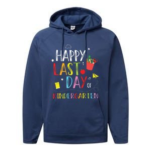 Happy Last Day Of Kindergarten Hello Summer Graduation Gift Performance Fleece Hoodie