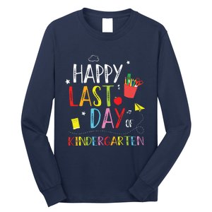 Happy Last Day Of Kindergarten Hello Summer Graduation Gift Long Sleeve Shirt