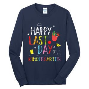 Happy Last Day Of Kindergarten Hello Summer Graduation Gift Tall Long Sleeve T-Shirt