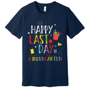 Happy Last Day Of Kindergarten Hello Summer Graduation Gift Premium T-Shirt