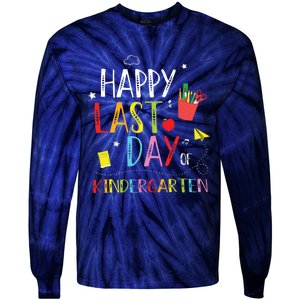 Happy Last Day Of Kindergarten Hello Summer Graduation Gift Tie-Dye Long Sleeve Shirt