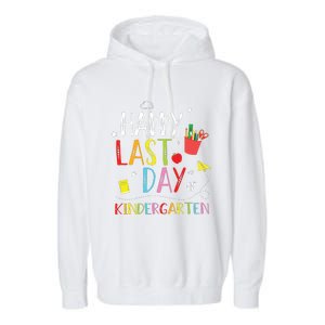 Happy Last Day Of Kindergarten Hello Summer Graduation Gift Garment-Dyed Fleece Hoodie