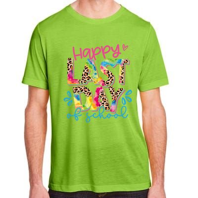 Happy Last Day Of School Leopard Tie Dye Hello Summer Cool Gift Adult ChromaSoft Performance T-Shirt