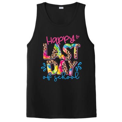 Happy Last Day Of School Leopard Tie Dye Hello Summer Cool Gift PosiCharge Competitor Tank