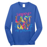 Happy Last Day Of School Leopard Tie Dye Hello Summer Cool Gift Long Sleeve Shirt