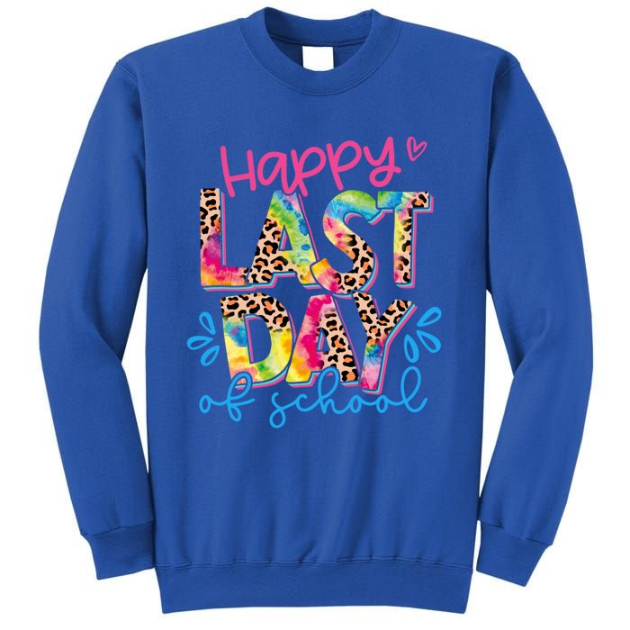 Happy Last Day Of School Leopard Tie Dye Hello Summer Cool Gift Sweatshirt