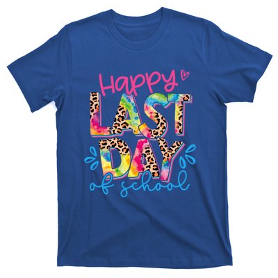 Happy Last Day Of School Leopard Tie Dye Hello Summer Cool Gift T-Shirt