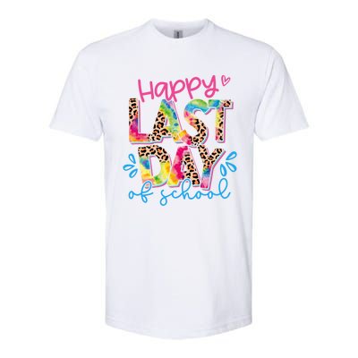 Happy Last Day Of School Leopard Tie Dye Hello Summer Cool Gift Softstyle CVC T-Shirt