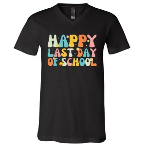 Happy Last day of School Teacher Student Graduation V-Neck T-Shirt