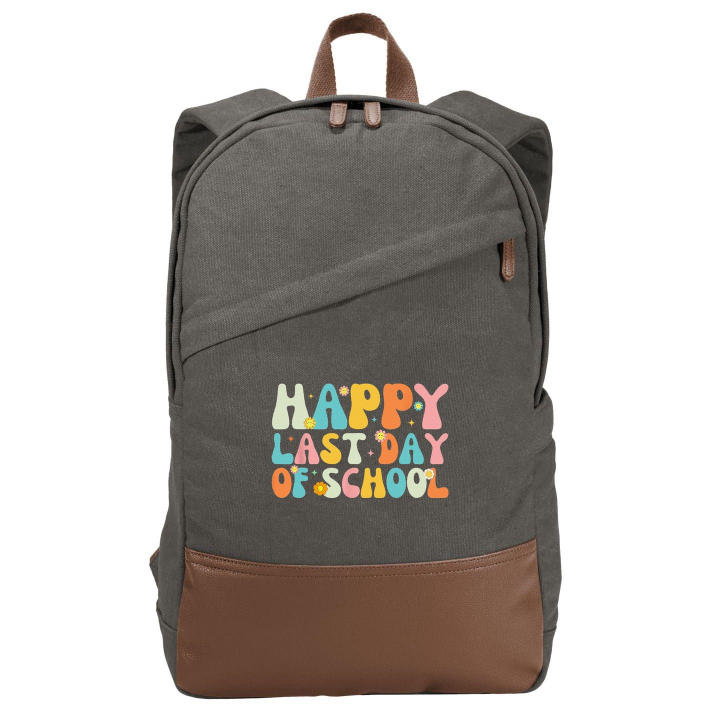 Happy Last day of School Teacher Student Graduation Cotton Canvas Backpack