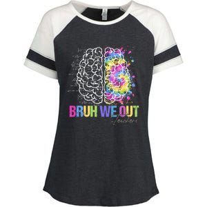 Happy Last Day Of School Teacher Student Bruh We Out Gift Enza Ladies Jersey Colorblock Tee