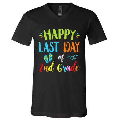 Happy Last Day Of 2Nd Grade Summer Vacation Gift Ideas V-Neck T-Shirt