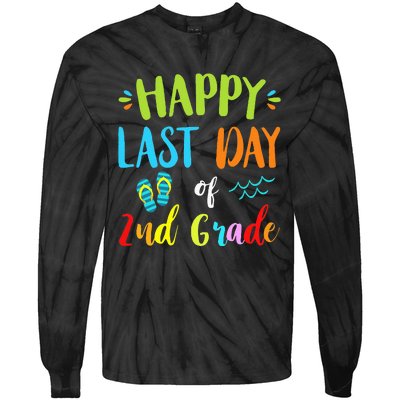 Happy Last Day Of 2Nd Grade Summer Vacation Gift Ideas Tie-Dye Long Sleeve Shirt