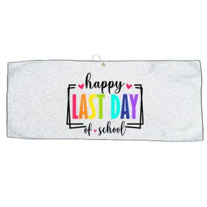 Happy Last Day Of School Teacher Student Graduation Large Microfiber Waffle Golf Towel