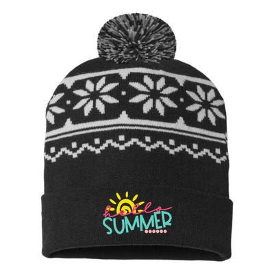 Happy Last Day Of School Teacher Student Hello Summer USA-Made Snowflake Beanie