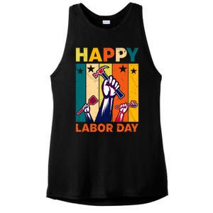 Happy Labor Day Design Ladies PosiCharge Tri-Blend Wicking Tank