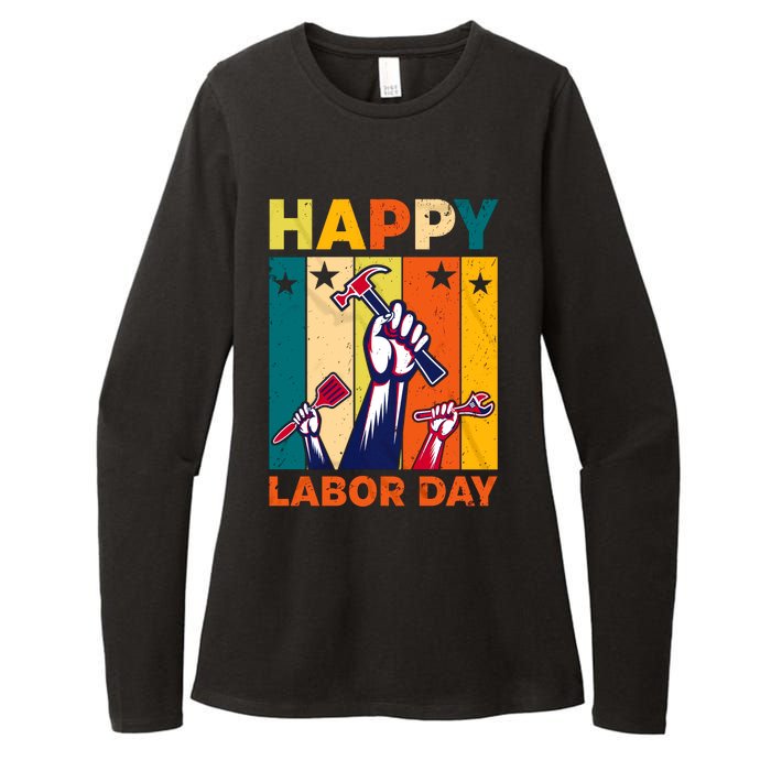 Happy Labor Day Design Womens CVC Long Sleeve Shirt