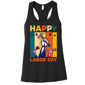 Happy Labor Day Design Women's Racerback Tank