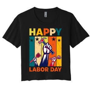 Happy Labor Day Design Women's Crop Top Tee