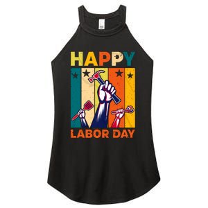 Happy Labor Day Design Women's Perfect Tri Rocker Tank