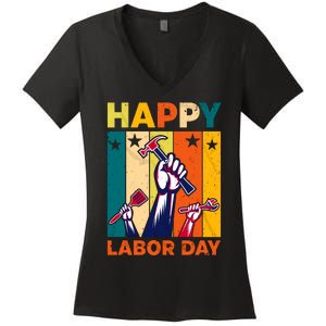 Happy Labor Day Design Women's V-Neck T-Shirt