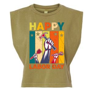 Happy Labor Day Design Garment-Dyed Women's Muscle Tee