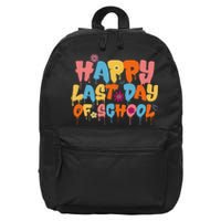 Happy Last Day of School Teacher Student Graduation 16 in Basic Backpack