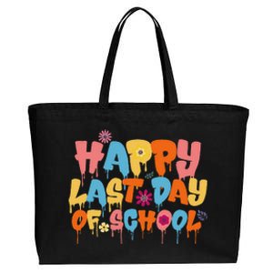 Happy Last Day of School Teacher Student Graduation Cotton Canvas Jumbo Tote