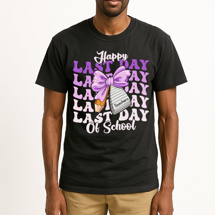 Happy Last Day Of School Coquette Bow Teachers Hello Summer Tall T-Shirt