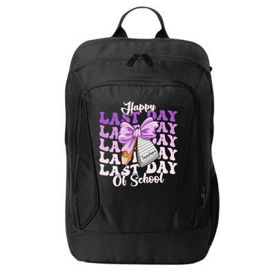 Happy Last Day Of School Coquette Bow Teachers Hello Summer City Backpack