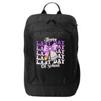 Happy Last Day Of School Coquette Bow Teachers Hello Summer City Backpack