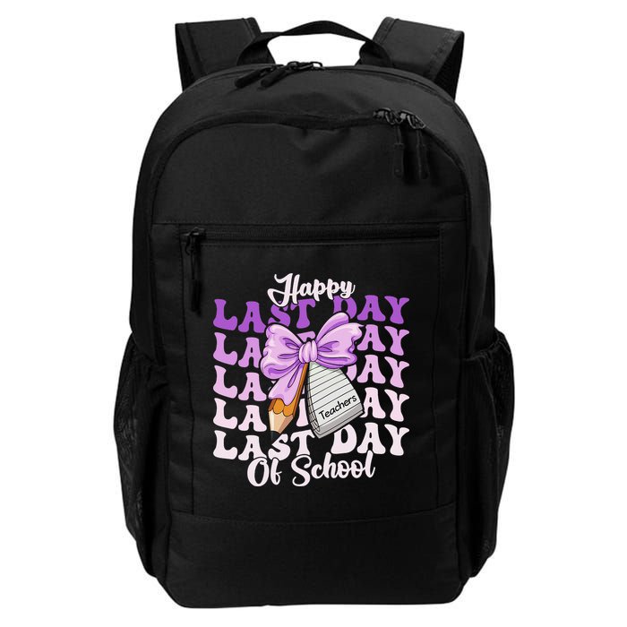Happy Last Day Of School Coquette Bow Teachers Hello Summer Backpack