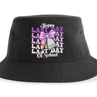 Happy Last Day Of School Coquette Bow Teachers Hello Summer Sustainable Bucket Hat